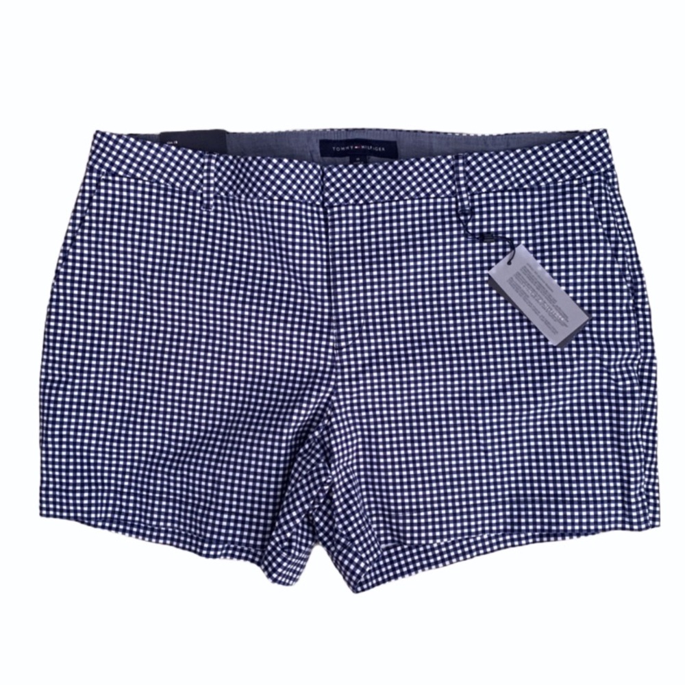 Tommy Hilfiger Plus Size 18 Gingham blue and white Shorts New with tag